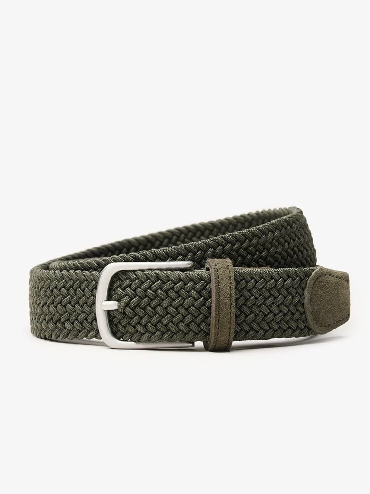 Gevlochten leren riem 3,5 cm | Gevlochten leren riem voor vrouwen mannen 35mm | Gevlochten riem met zilveren gesp | Cognac 115cm