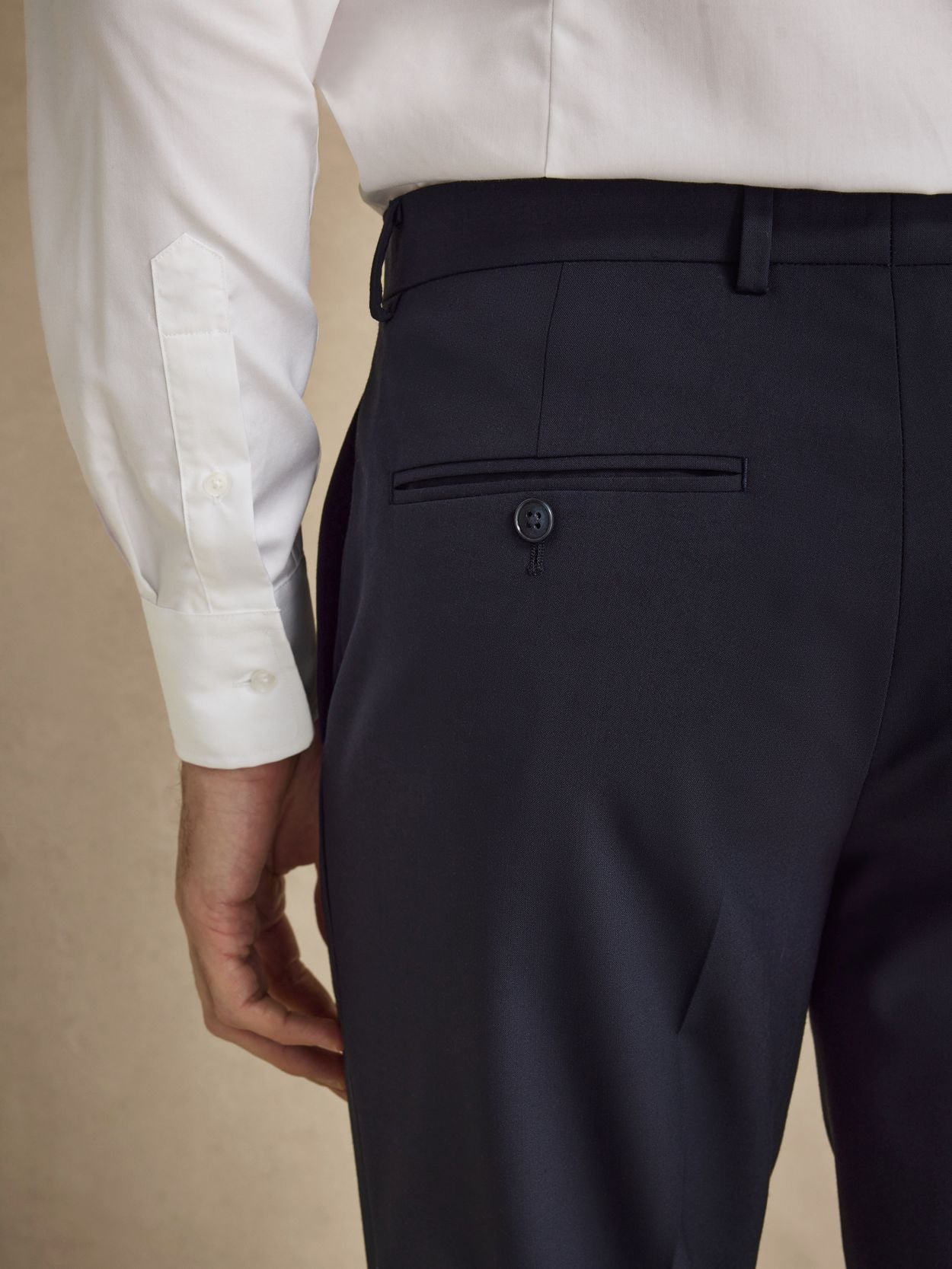 Dark Blue Suit Trousers - Woolmix Tailored Fit - Buy online | John Henric
