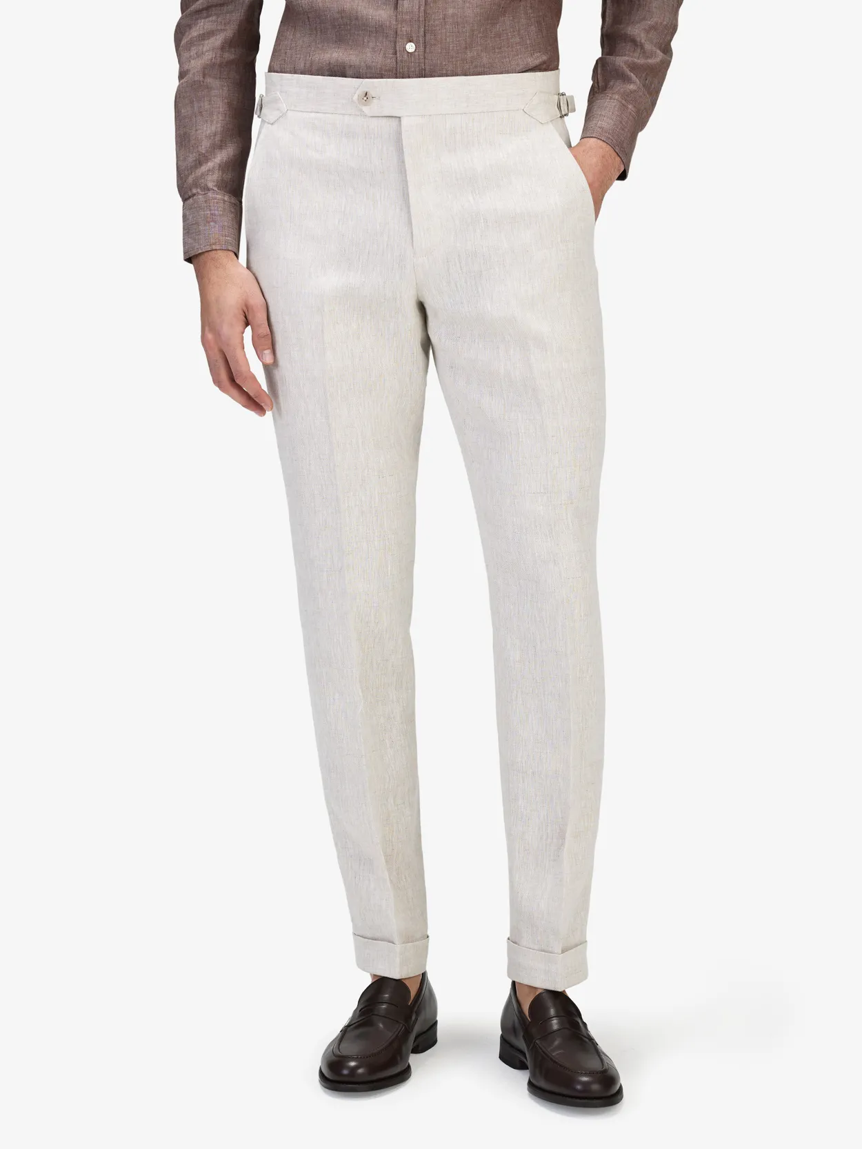 Sand Linen Suit Trousers Luca
