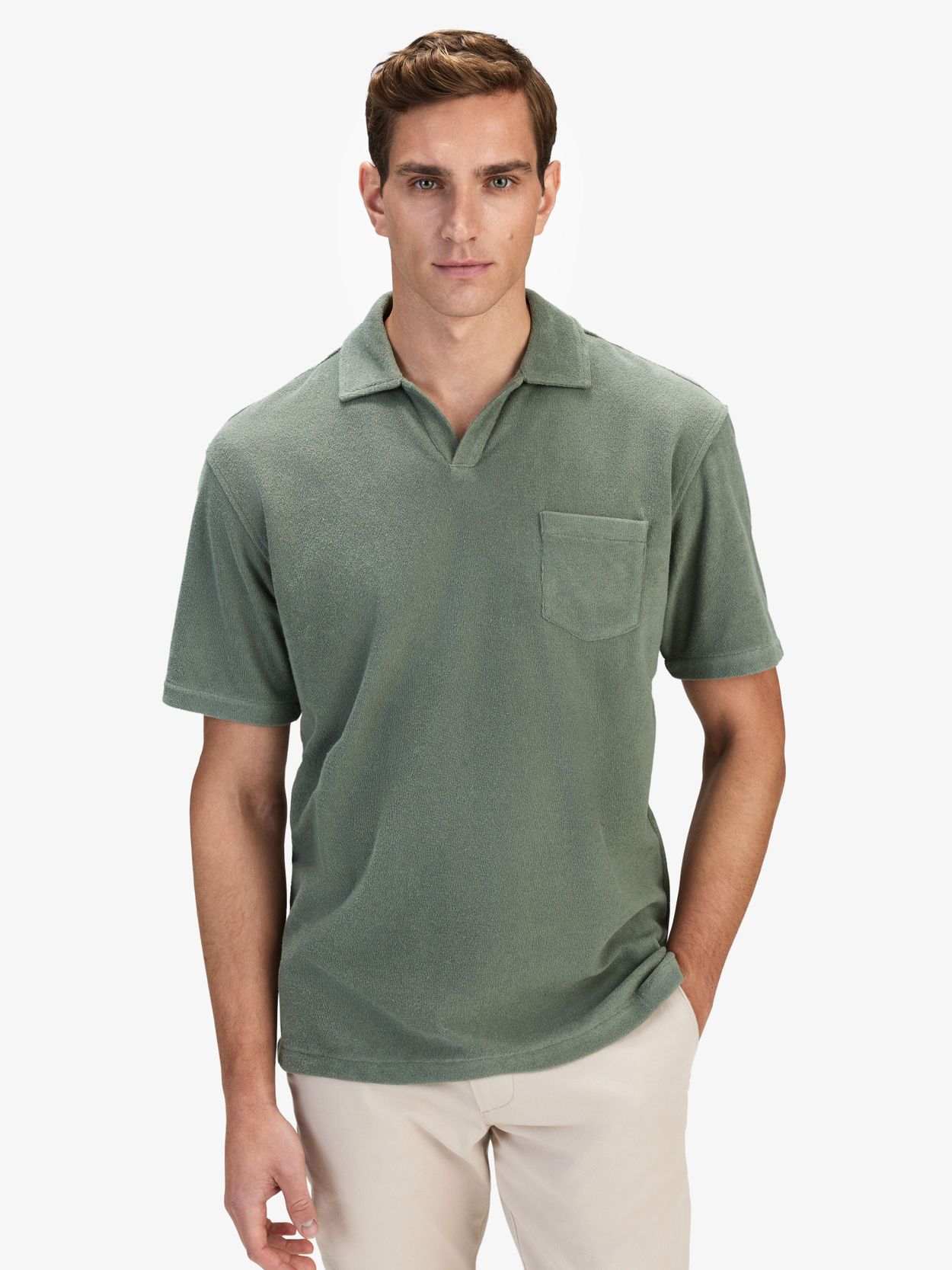 Olive Green Terry Polo