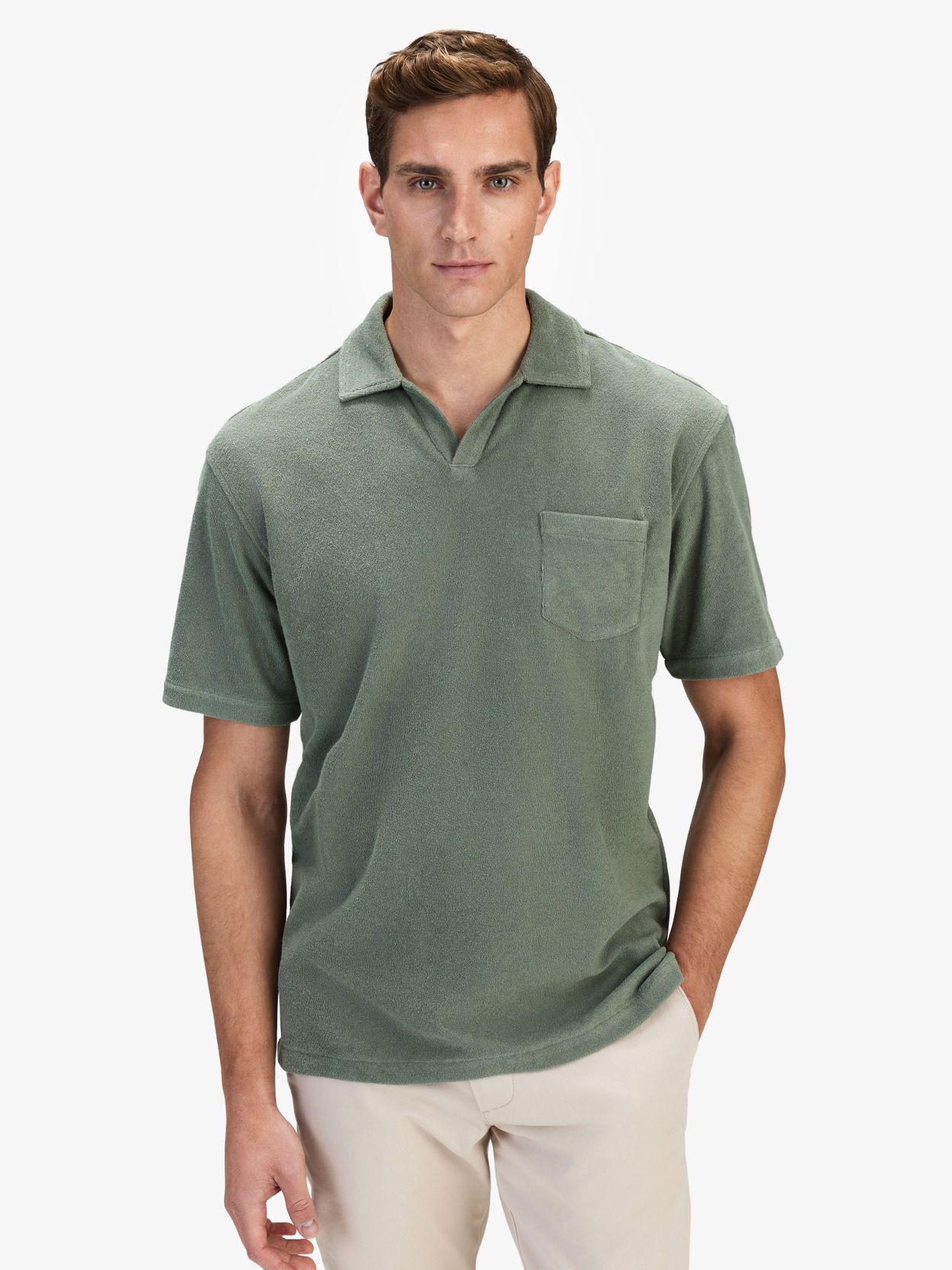 Olive green shop polo shirt