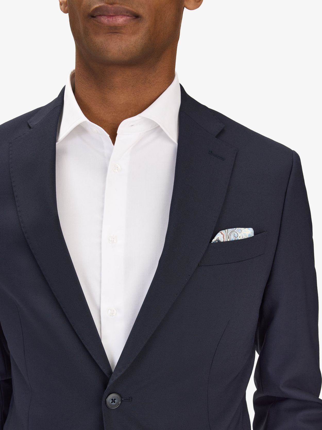 Image number 4 for product Dark Blue Suit Stretch Wool Mix