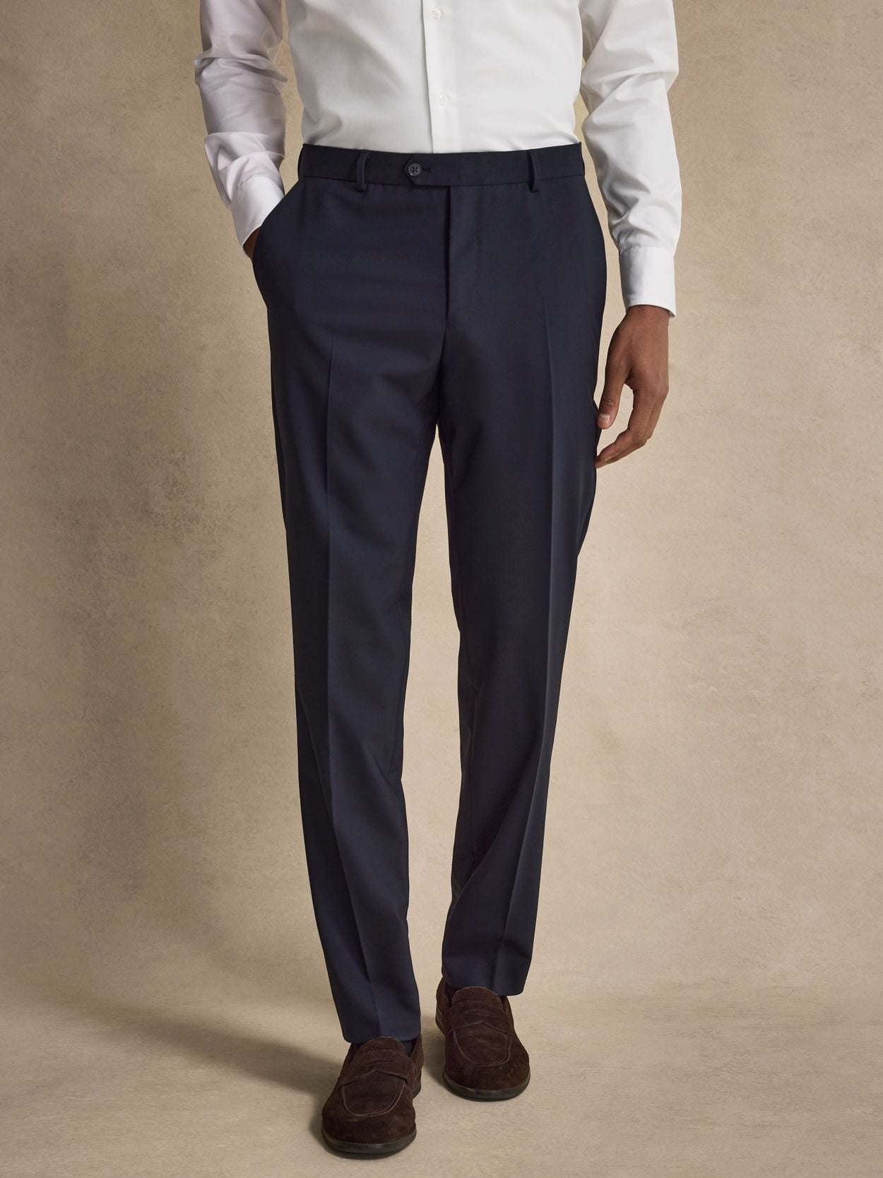 Image number 8 for product Dark Blue Suit Stretch Wool Mix