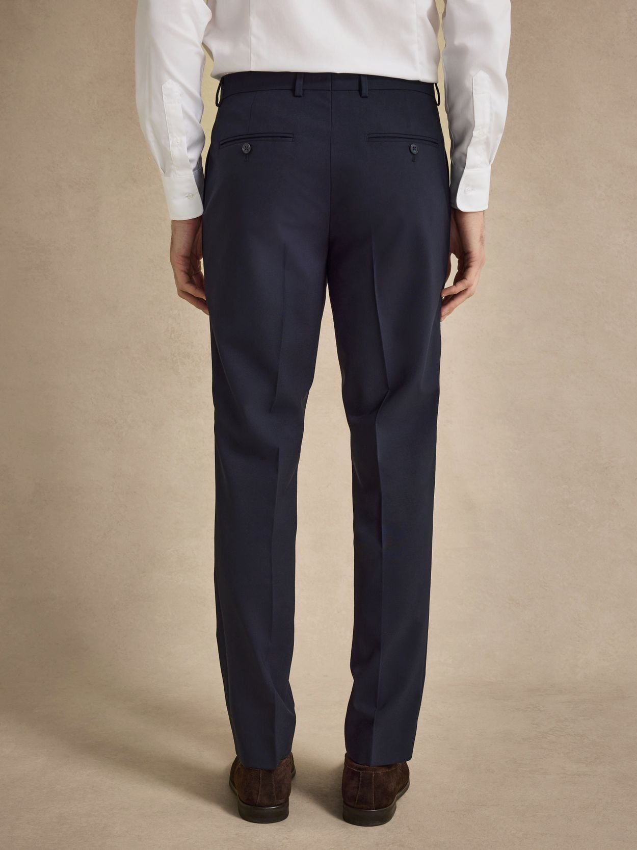 Image number 7 for product Dark Blue Suit Stretch Wool Mix