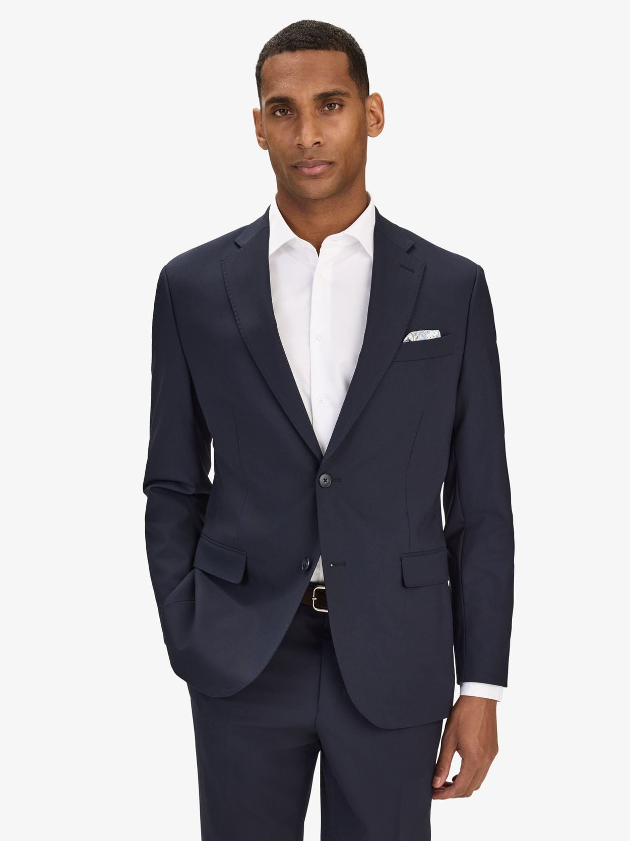 Image number 5 for product Dark Blue Suit Stretch Wool Mix