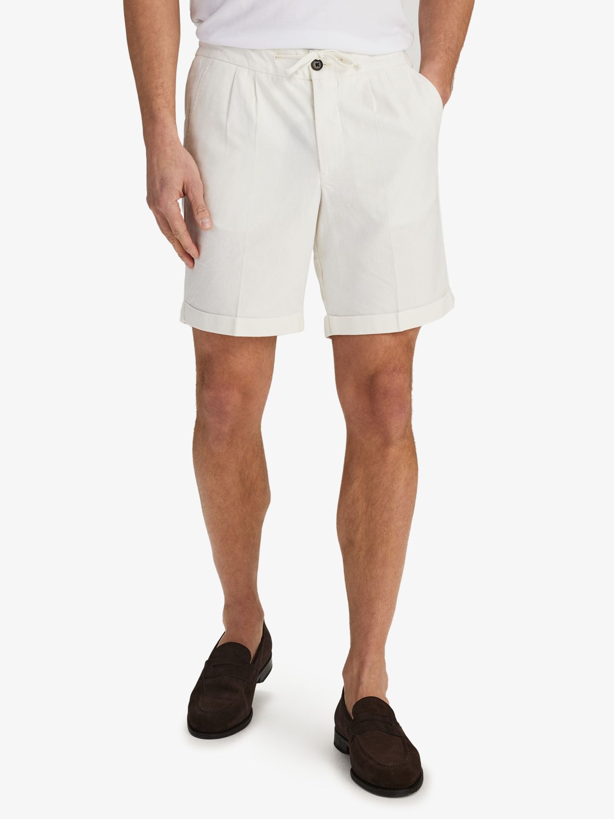 Mens linen store white shorts