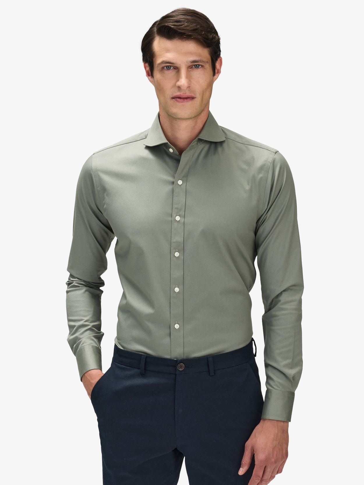 Olive Green Stretch Shirt Ada