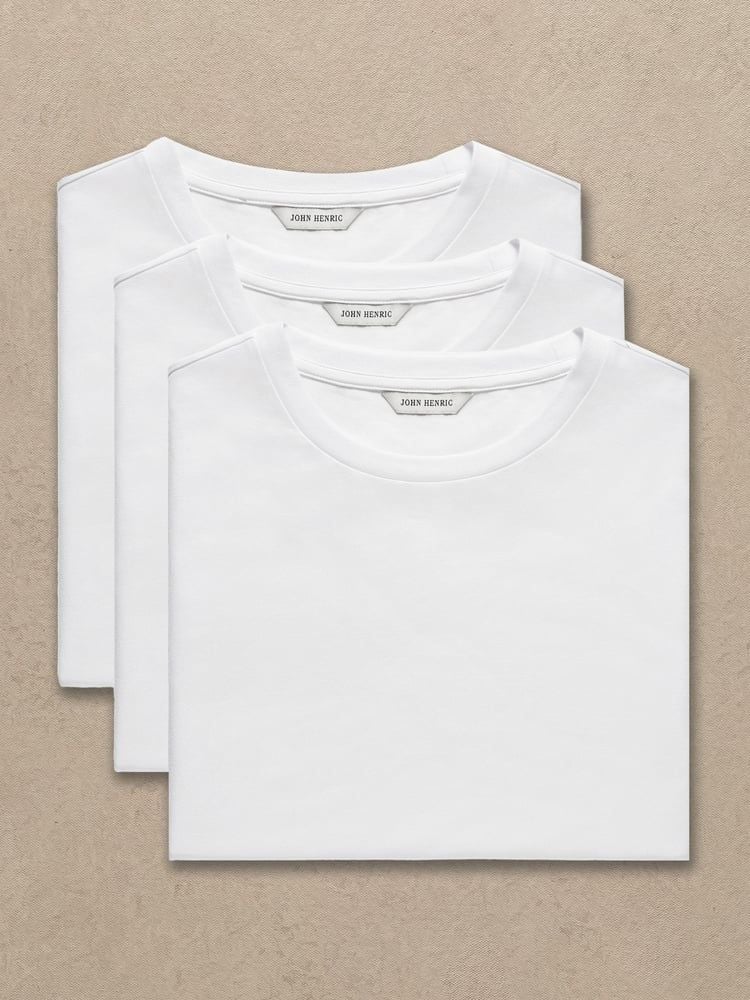 3-Pack White Lightweight T-Shirt