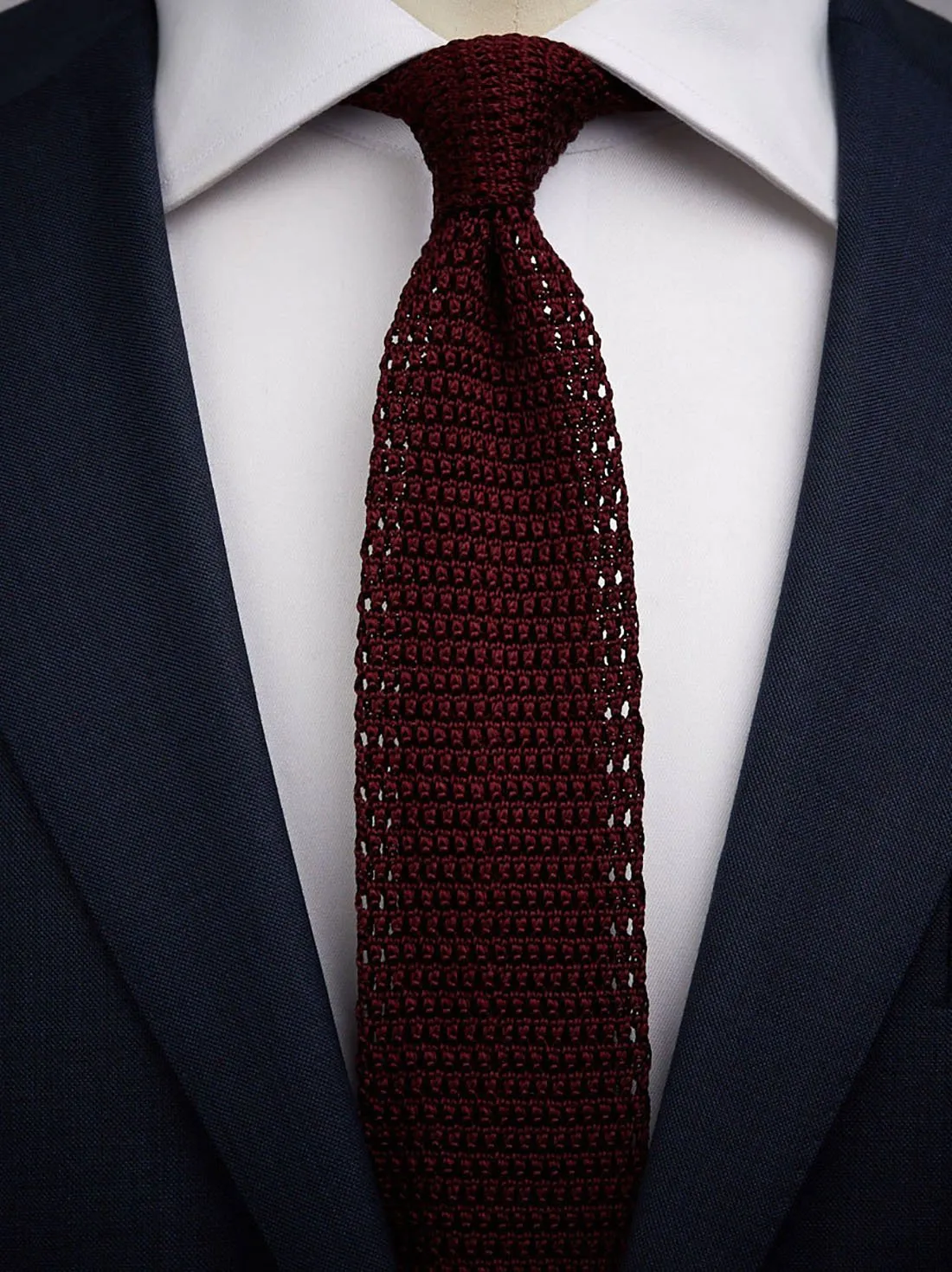 Burgundy Knitted Tie
