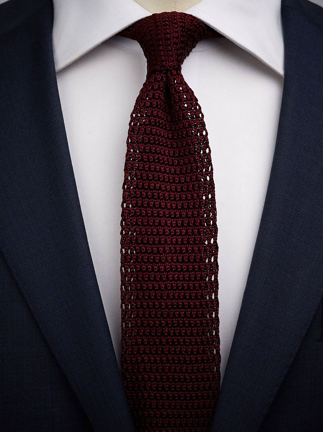 Burgundy Knitted Tie