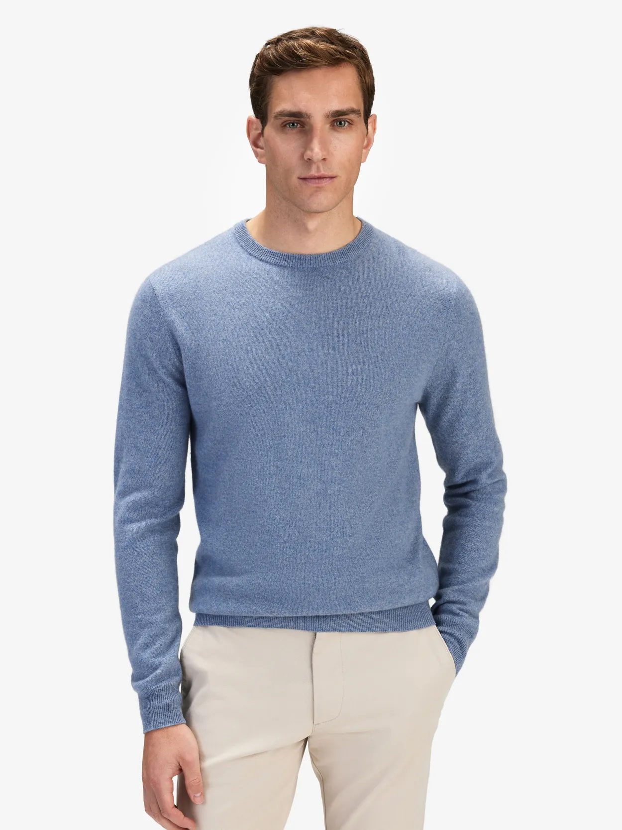 Hellblauer Kaschmirpullover