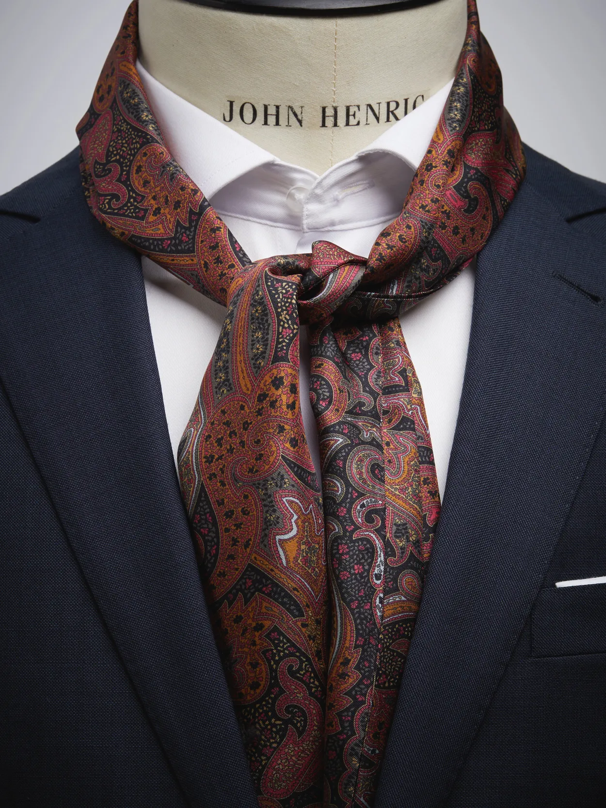 Mens black hot sale silk scarf