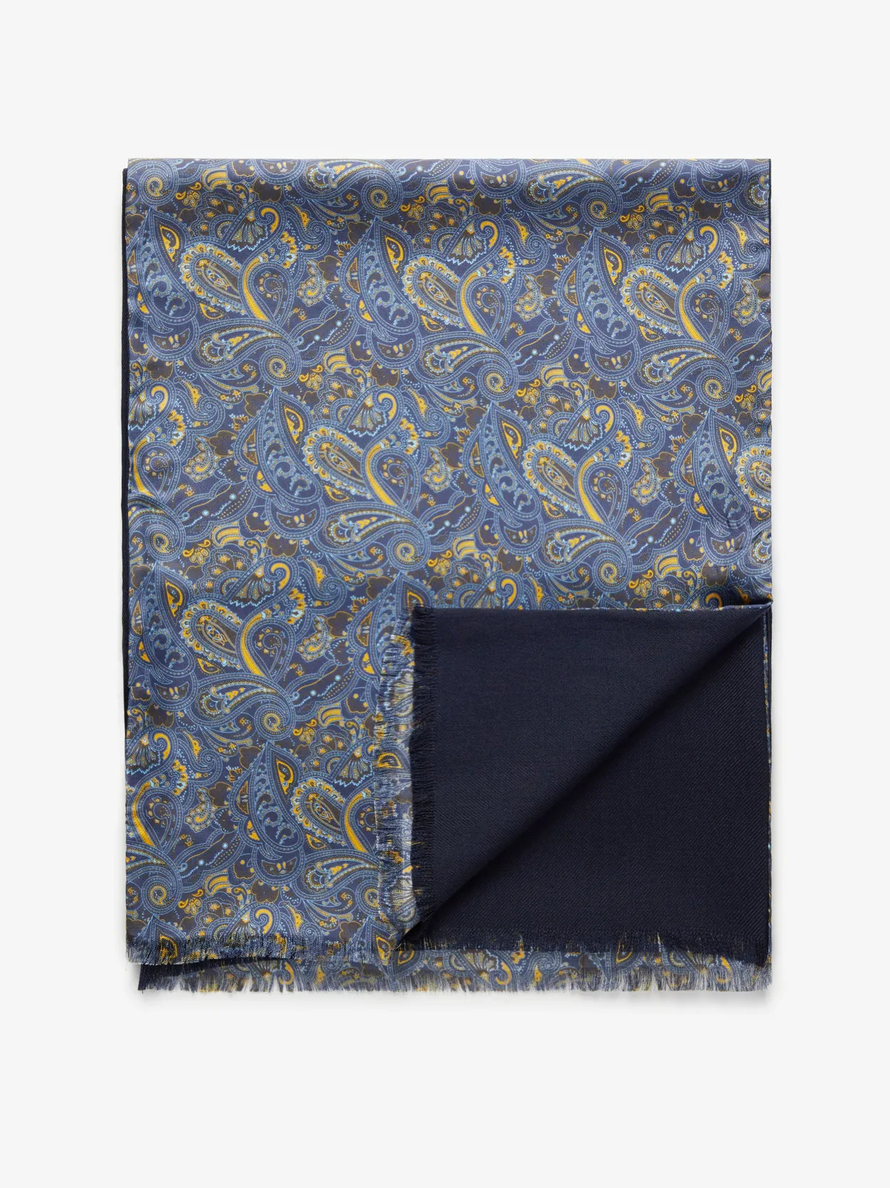 Blue Wool & Silk Scarf