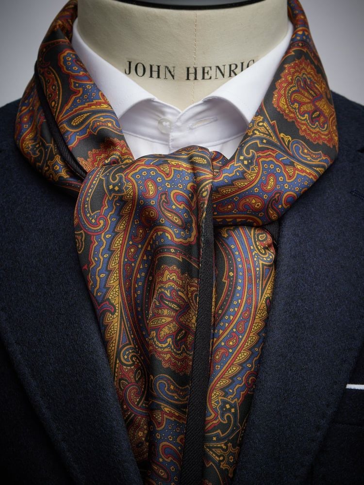 green emerald velvet dress Men's Italian Black Paisley Silk Scarf
