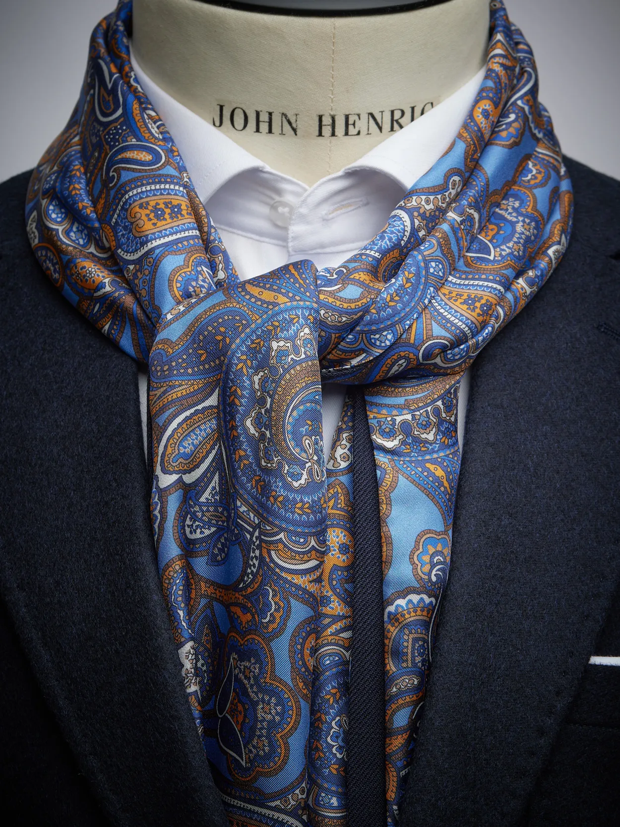 Light Blue Wool & Silk Scarf