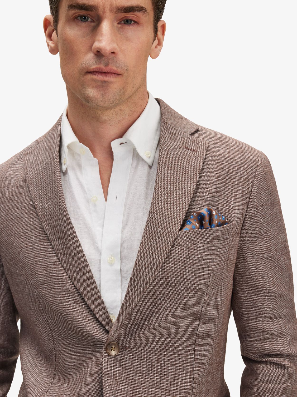 Jasper Cotton Linen Blazer - Rugged Brown