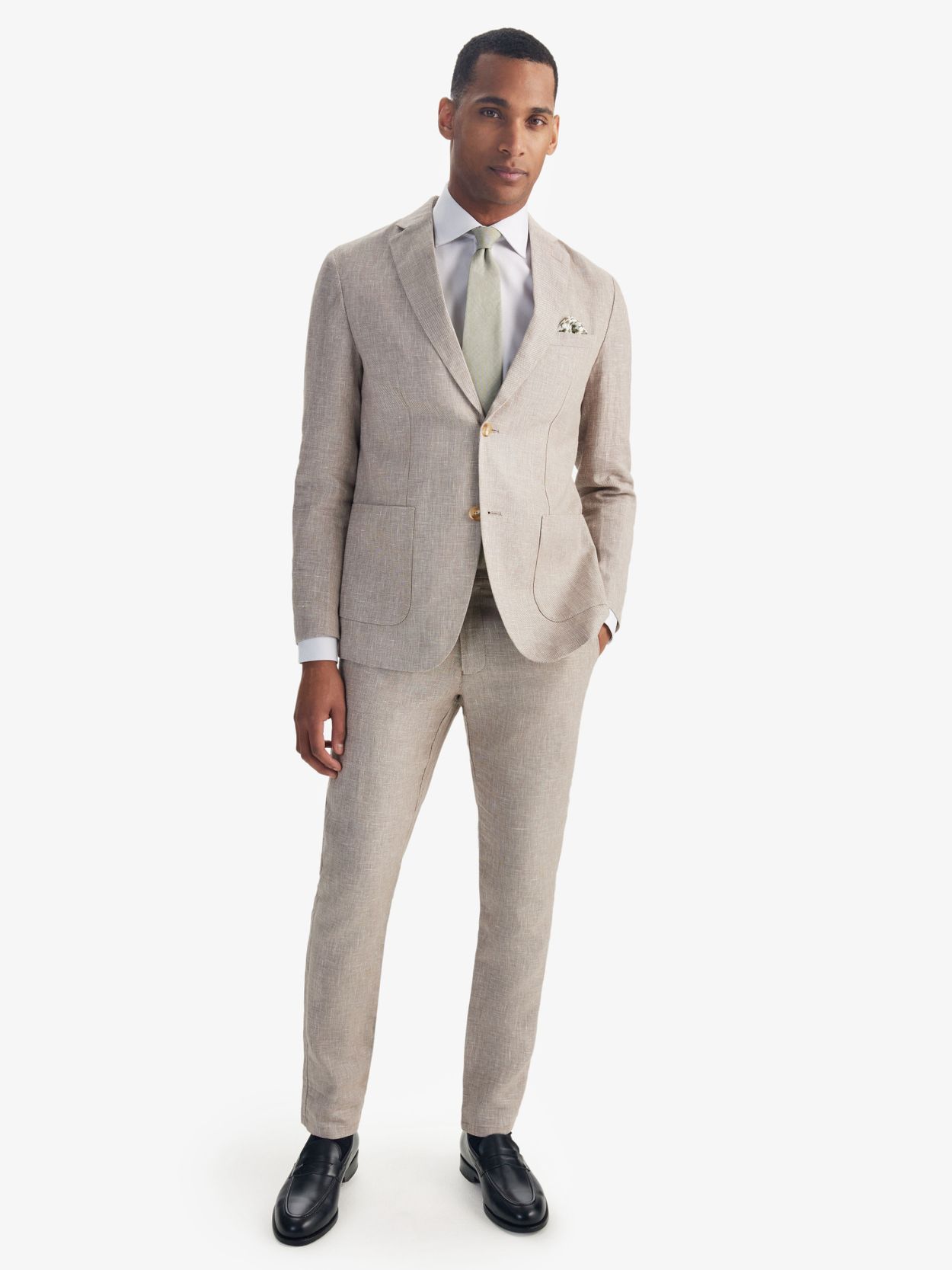 Beige linen blazer online mens