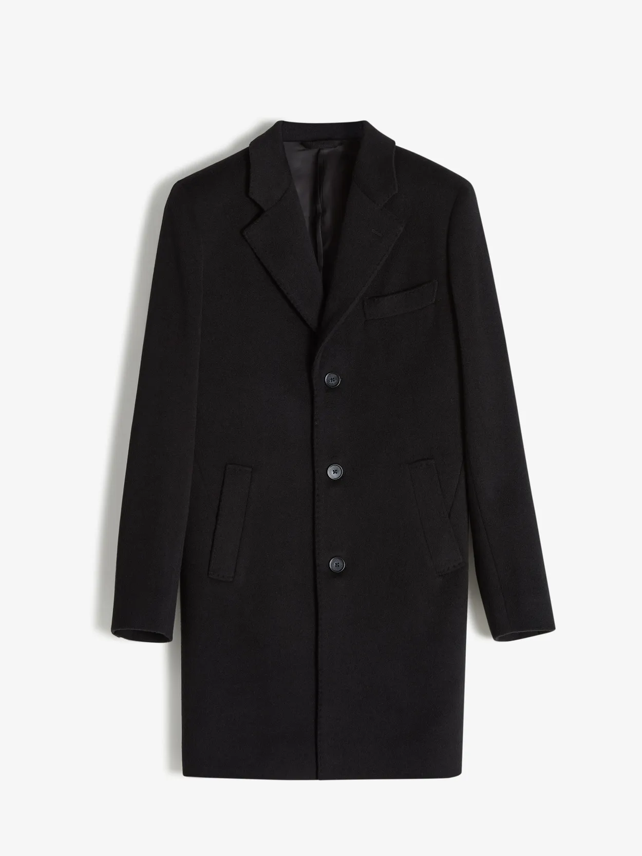 Mens black single breasted coat on sale