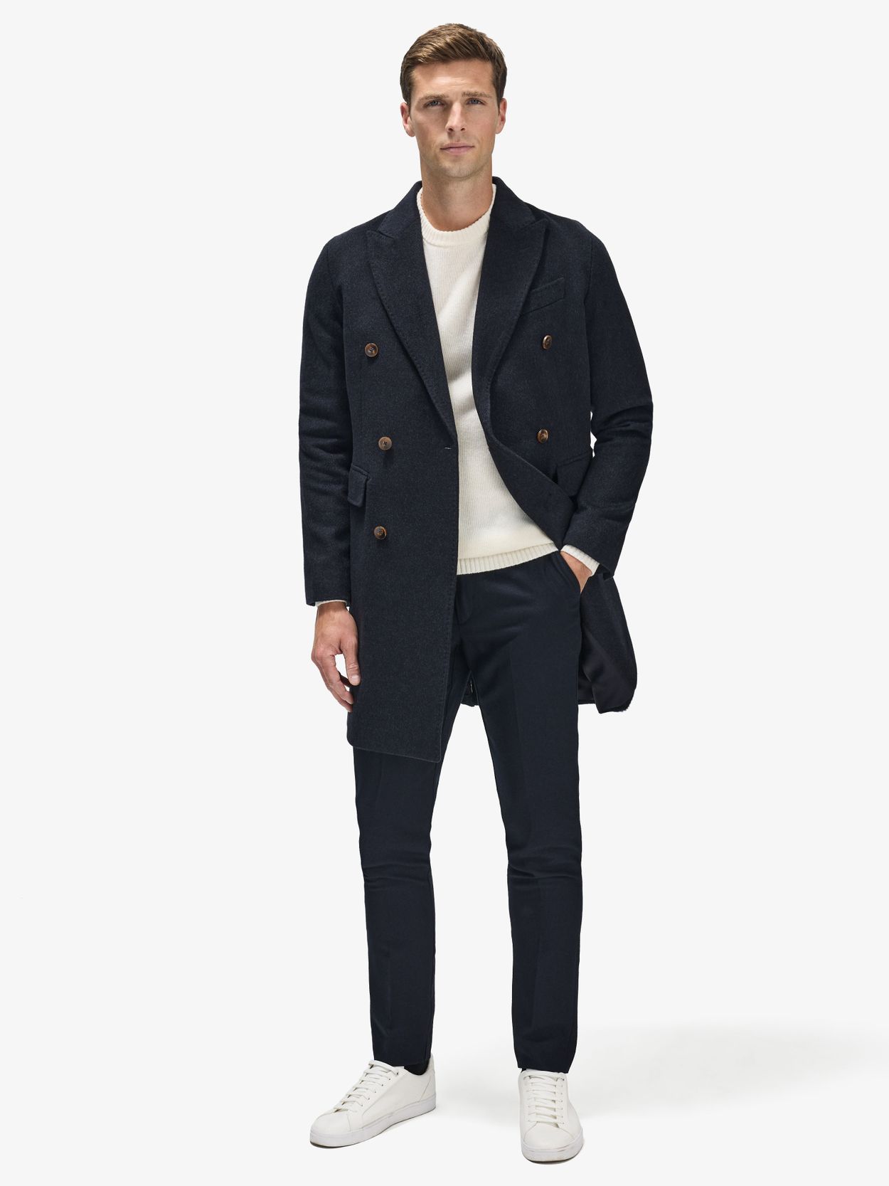 Manteau Bleu Laine & Cachemire