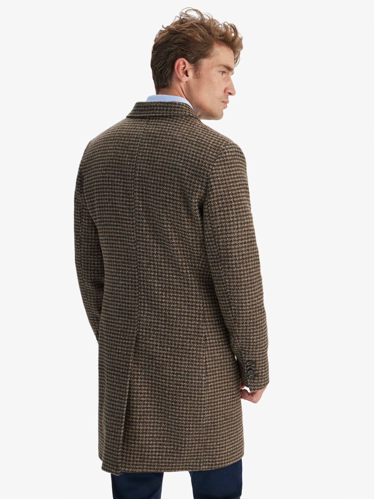 Brown Coat Houndstooth Wool