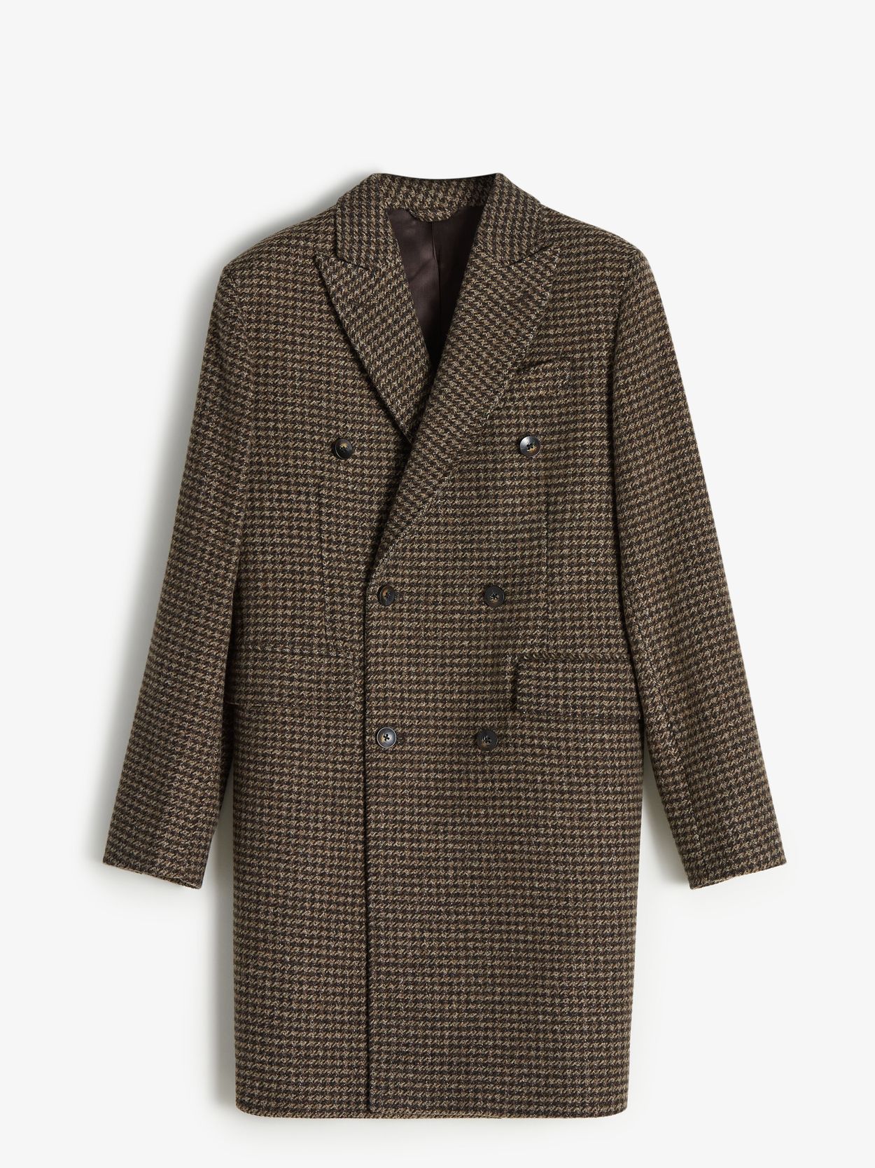 Brown Coat Houndstooth Wool
