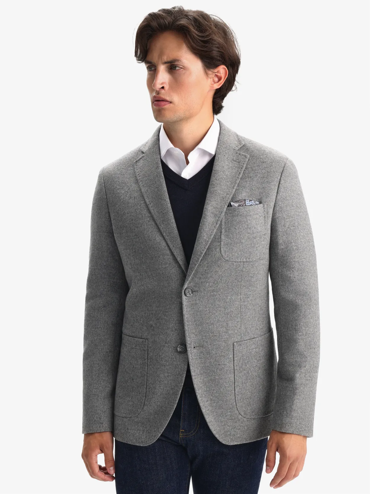 Grey Wool Cashmere Jacket