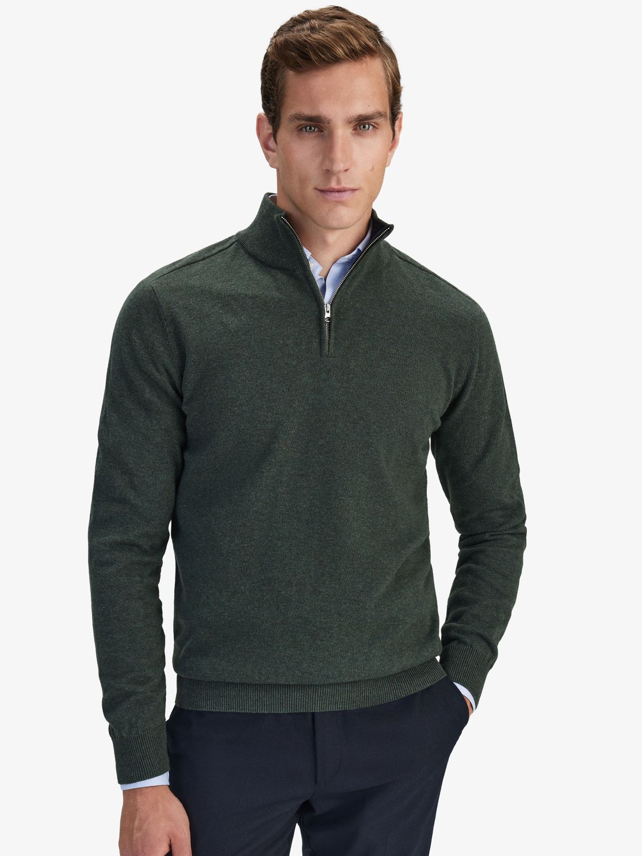 Grüner Reißverschluss Pullover