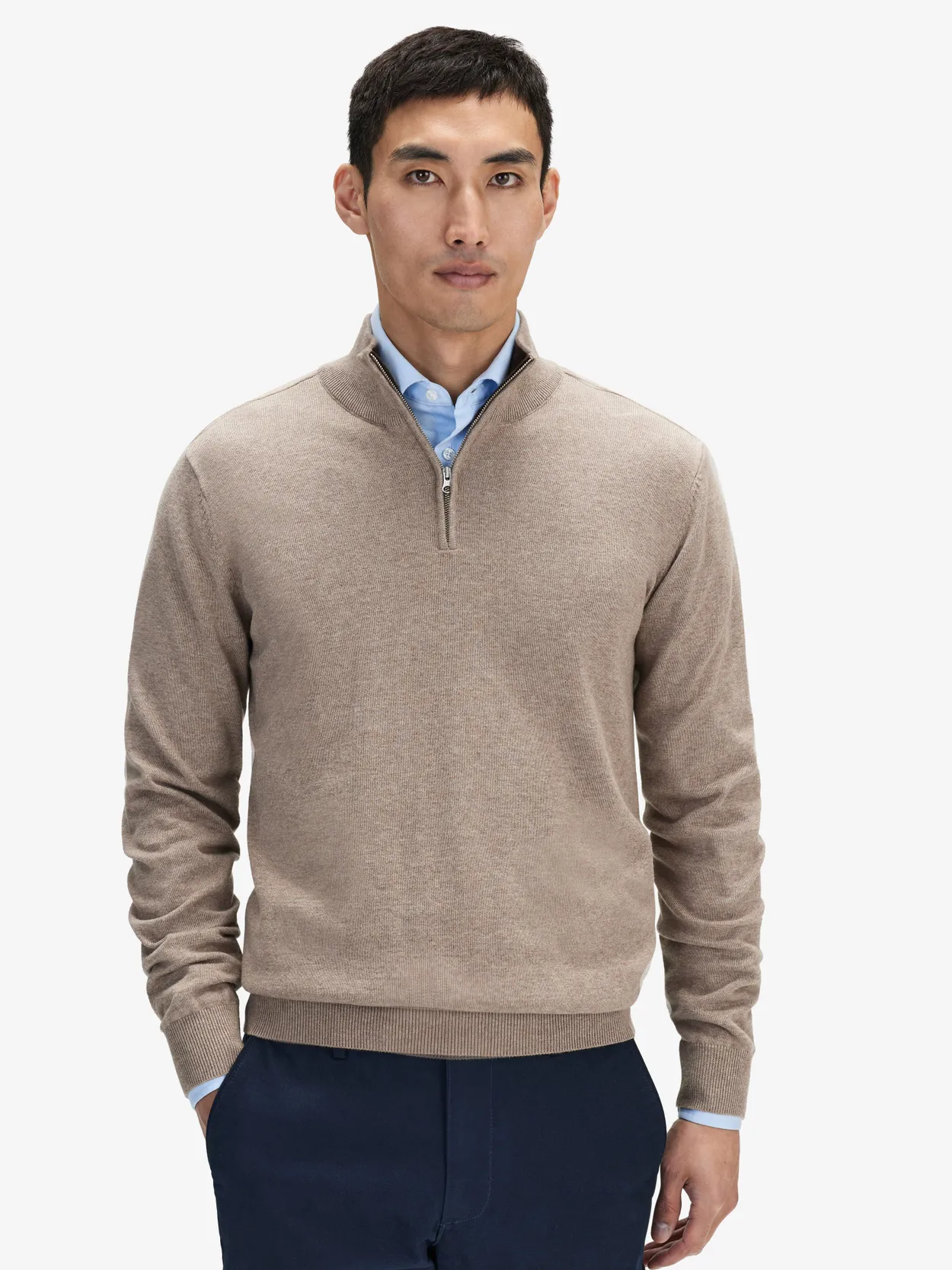 Sand  Zipper Sweater