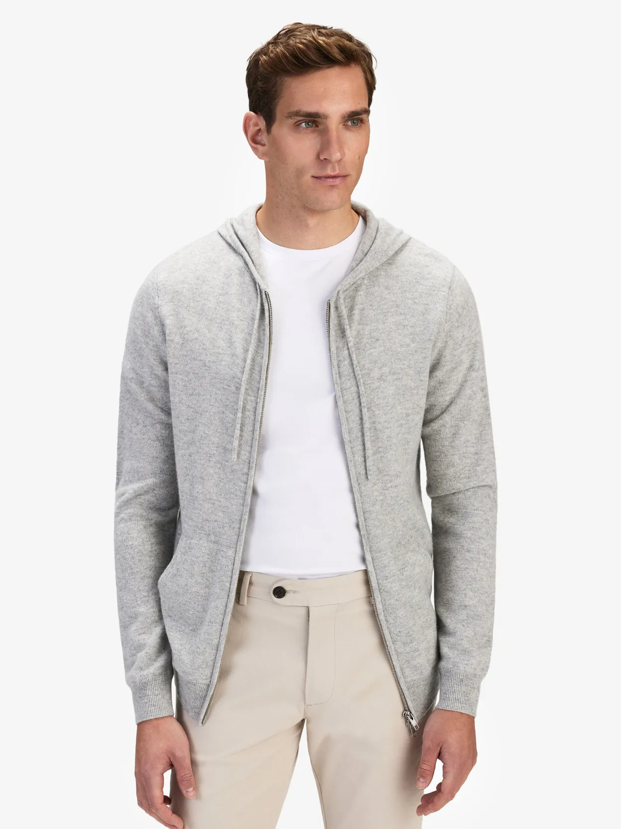 Hoodie en Cachemire Gris Clair