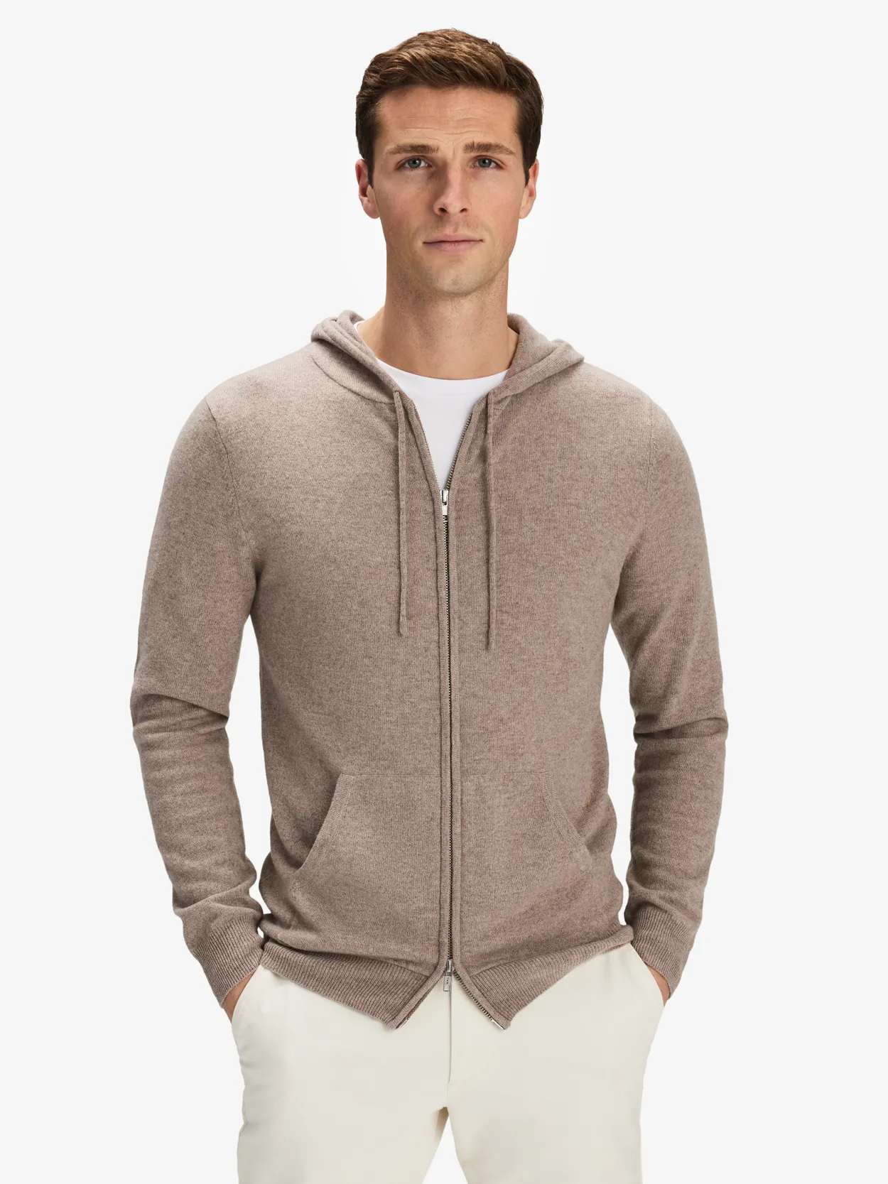 Beige pullover clearance hoodie men's