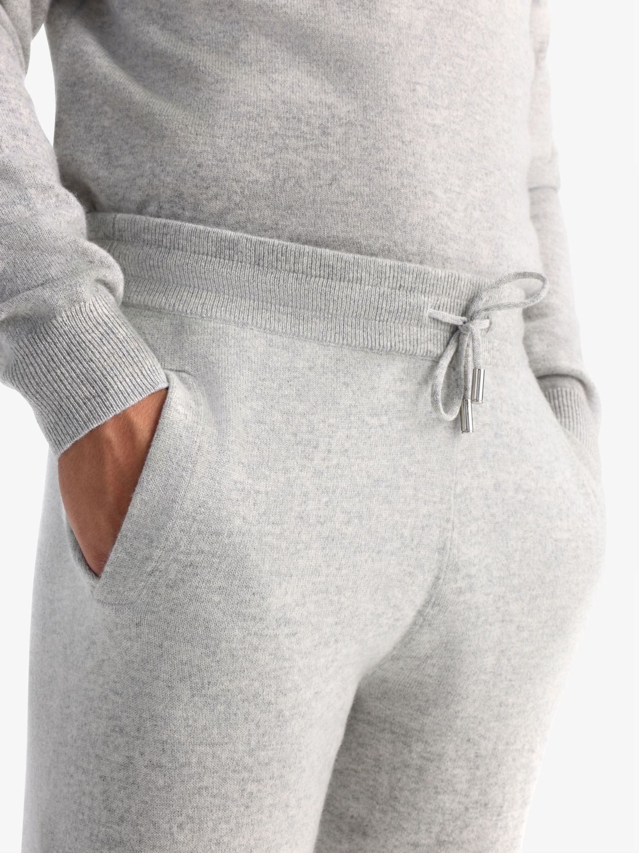 Joggers – Light Grey Marle – Cotton Cashmere -(part of a matching set) -  Sophie Moran