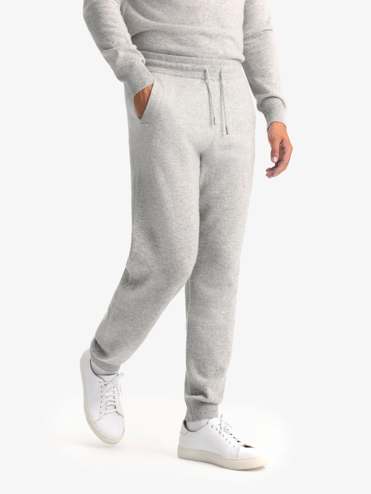 Joggers – Light Grey Marle – Cotton Cashmere -(part of a matching set) -  Sophie Moran