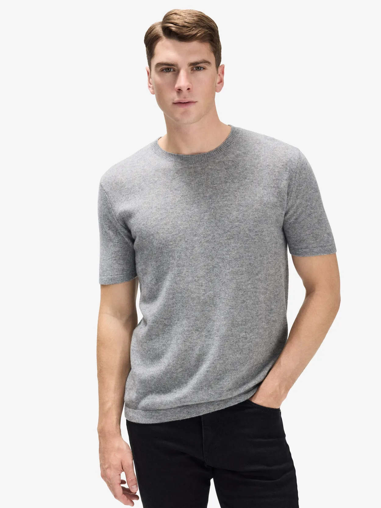Grey Cashmere & Wool T-shirt