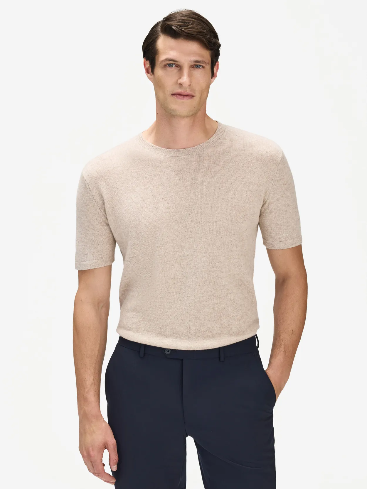 Beige Cashmere & Wool T-shirt