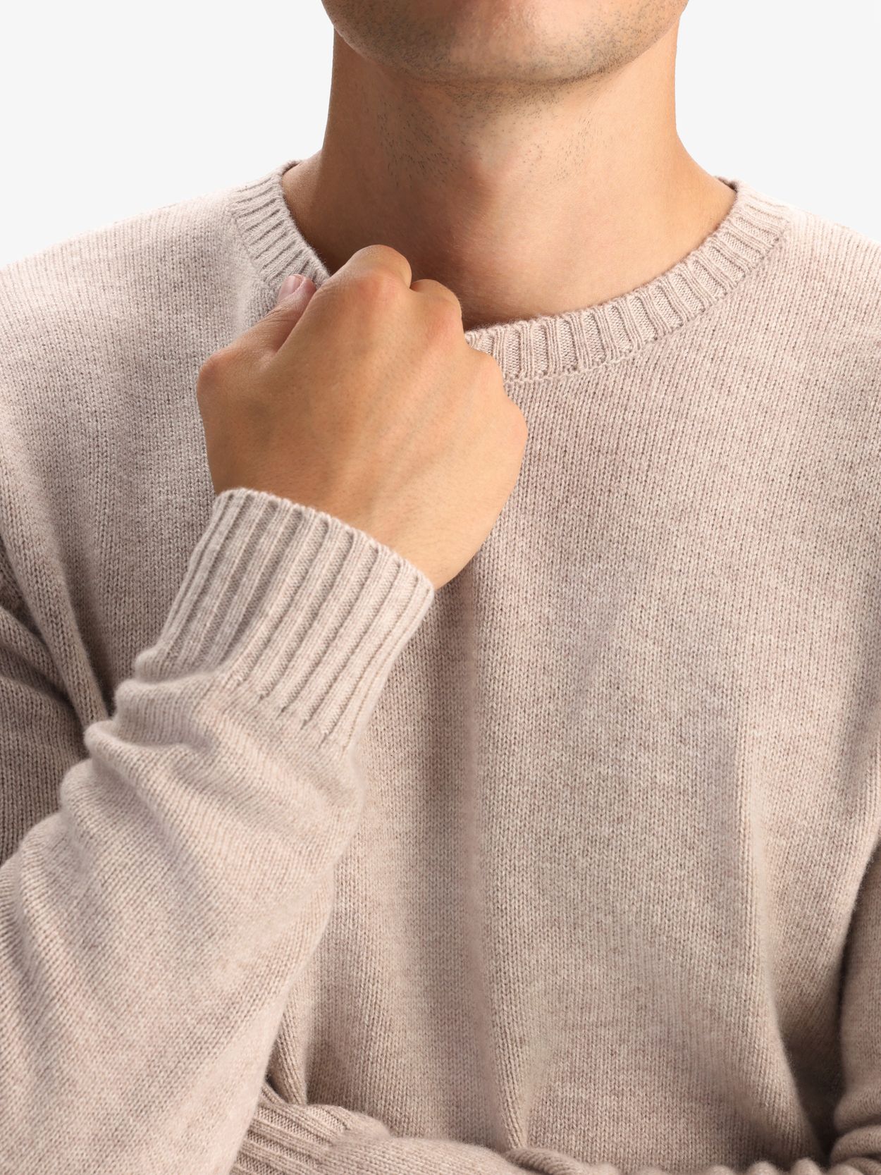 Beige Wool & Cashmere Sweater