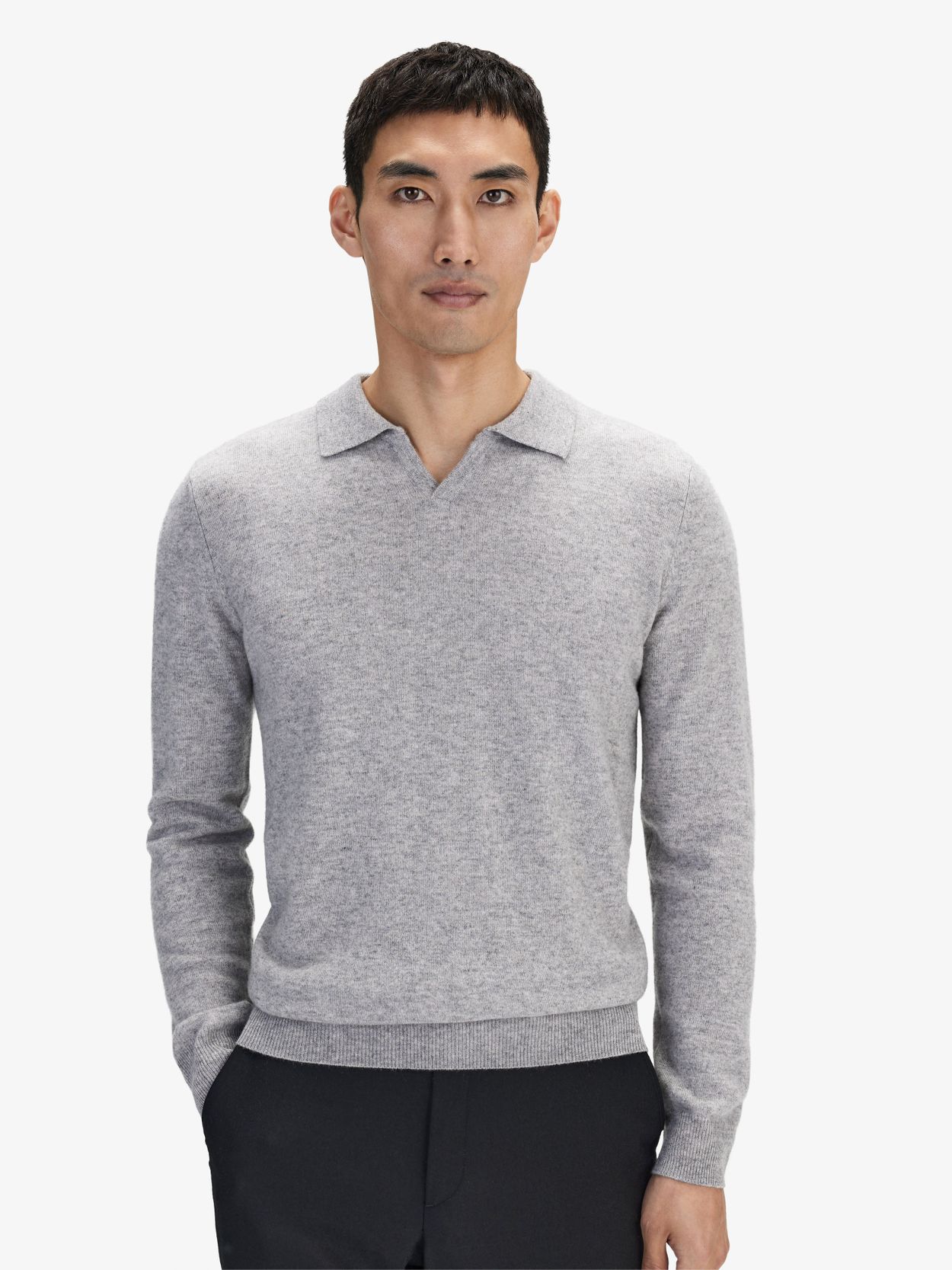 Grey Wool & Cashmere Polo