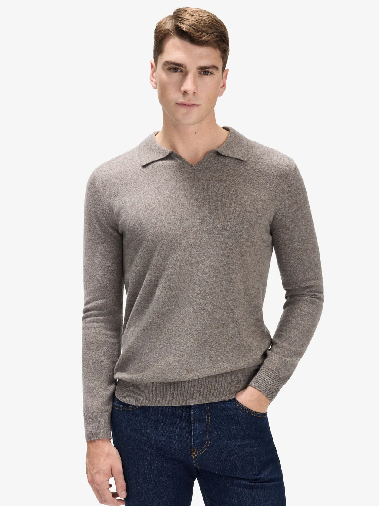 Brown Wool & Cashmere Polo - Men