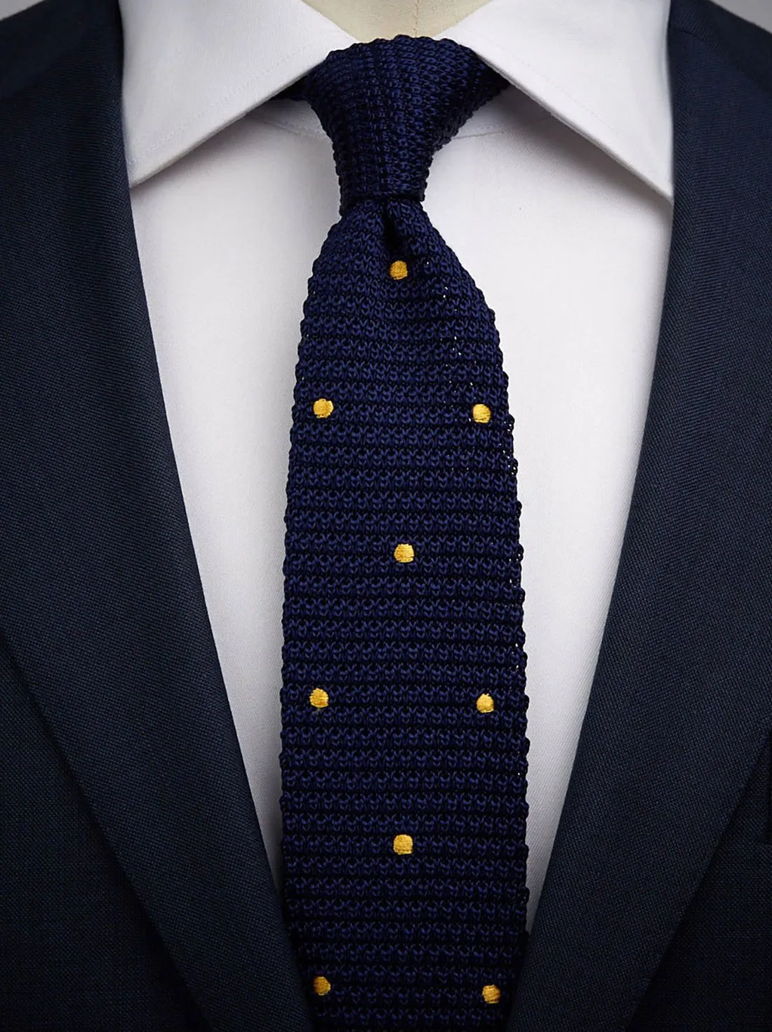 Blue & Yellow Knitted Tie