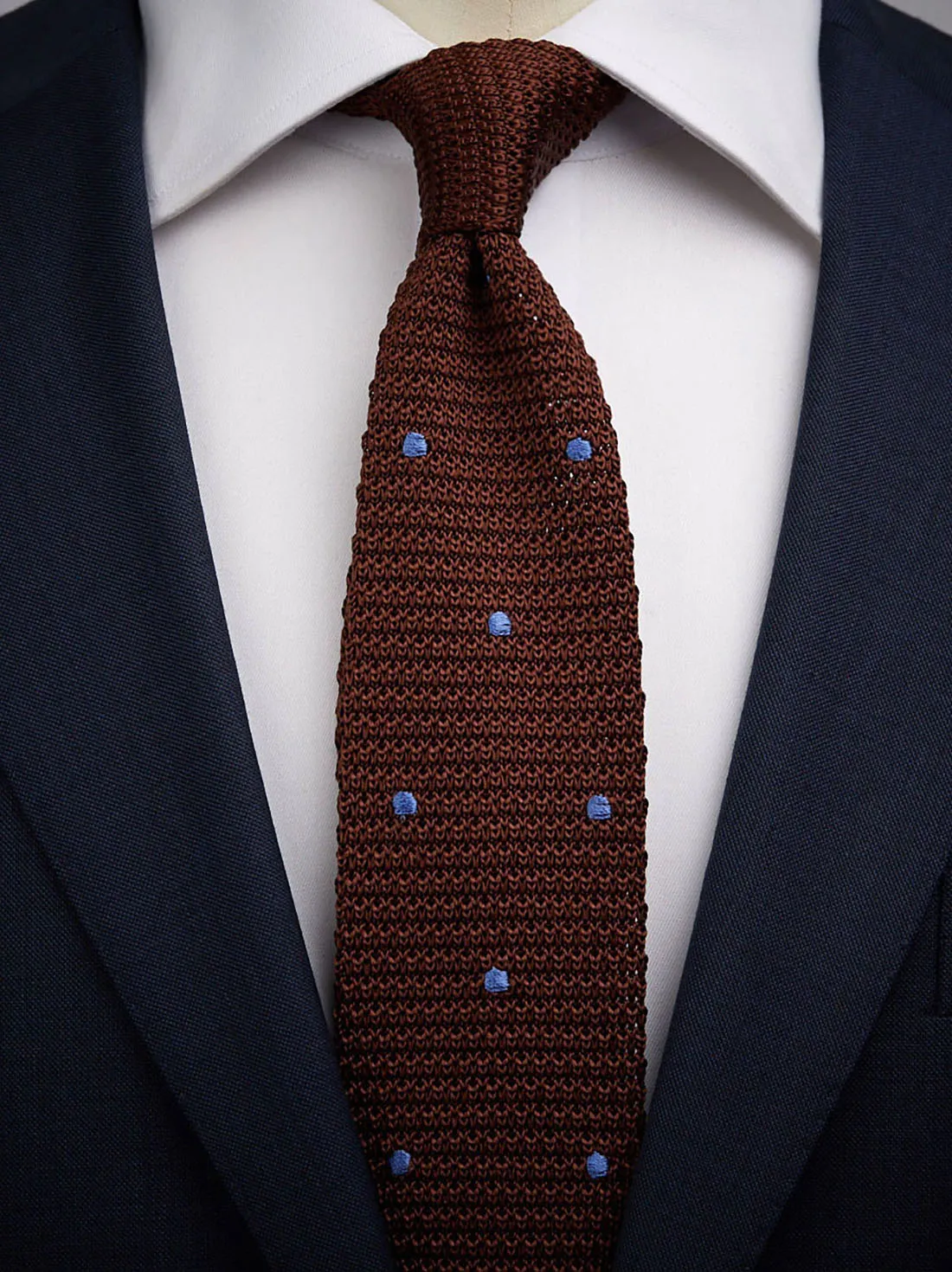Brown & Blue Knitted Tie