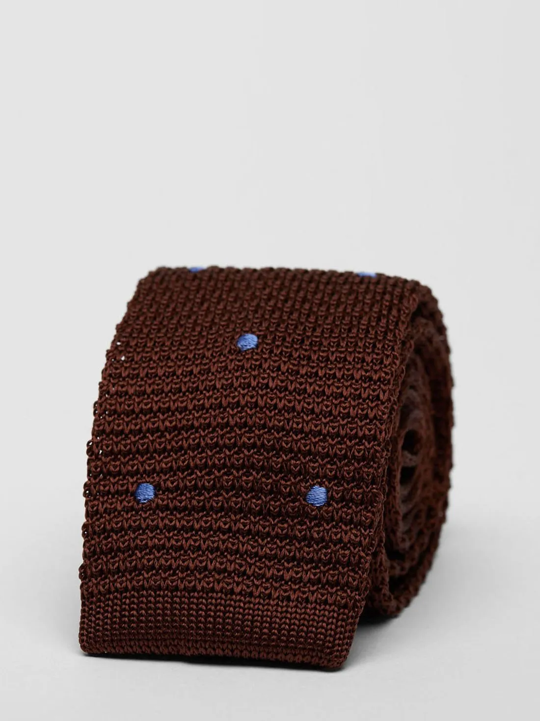 Brown & Blue Knitted Tie 