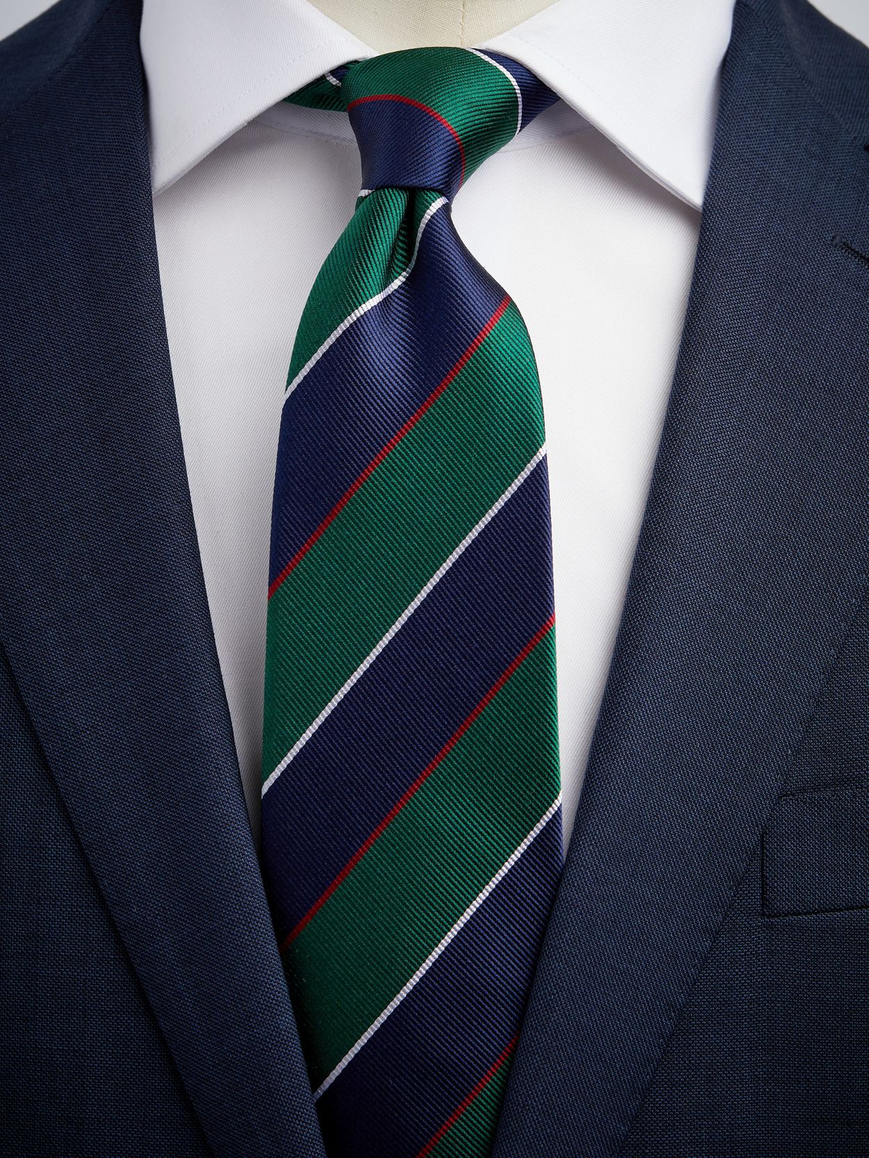 Blue & Green Tie Print Stripe