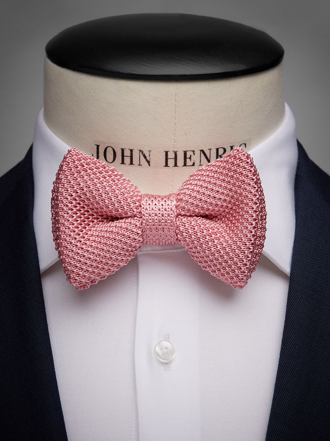 Pink Knitted Bow Tie