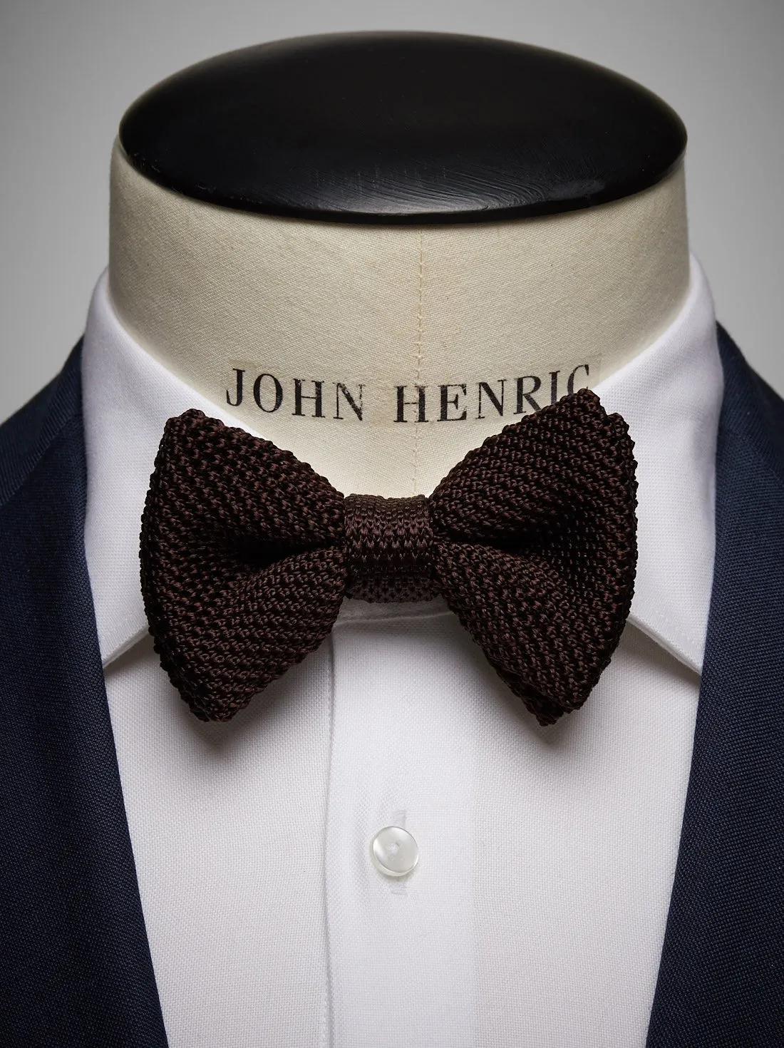 Navy Silk Knit Bow Tie
