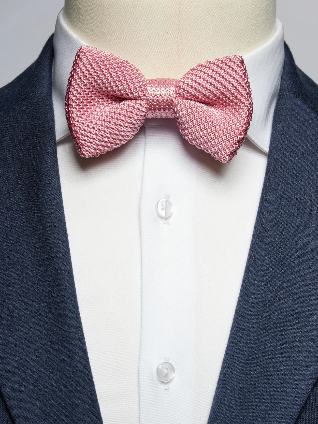 Pink Knitted Bow Tie