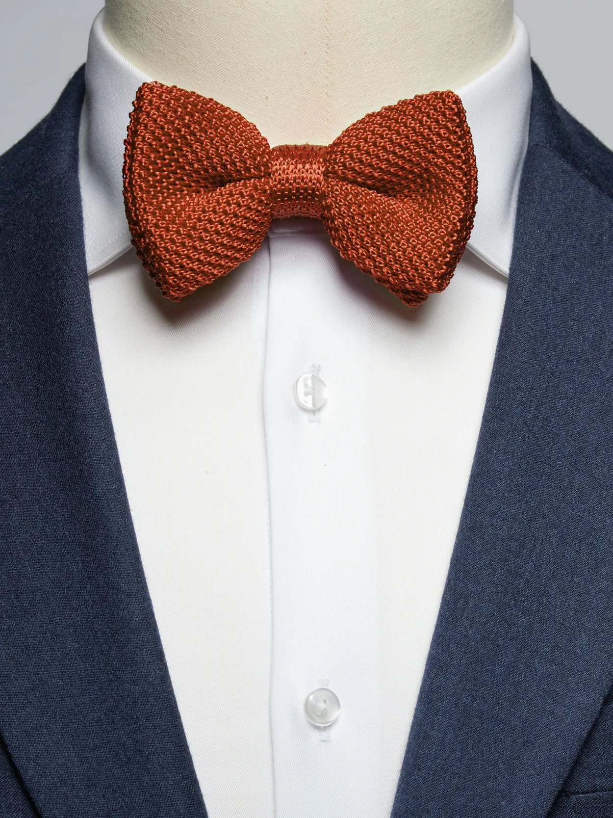 Orange Knitted Bow Tie