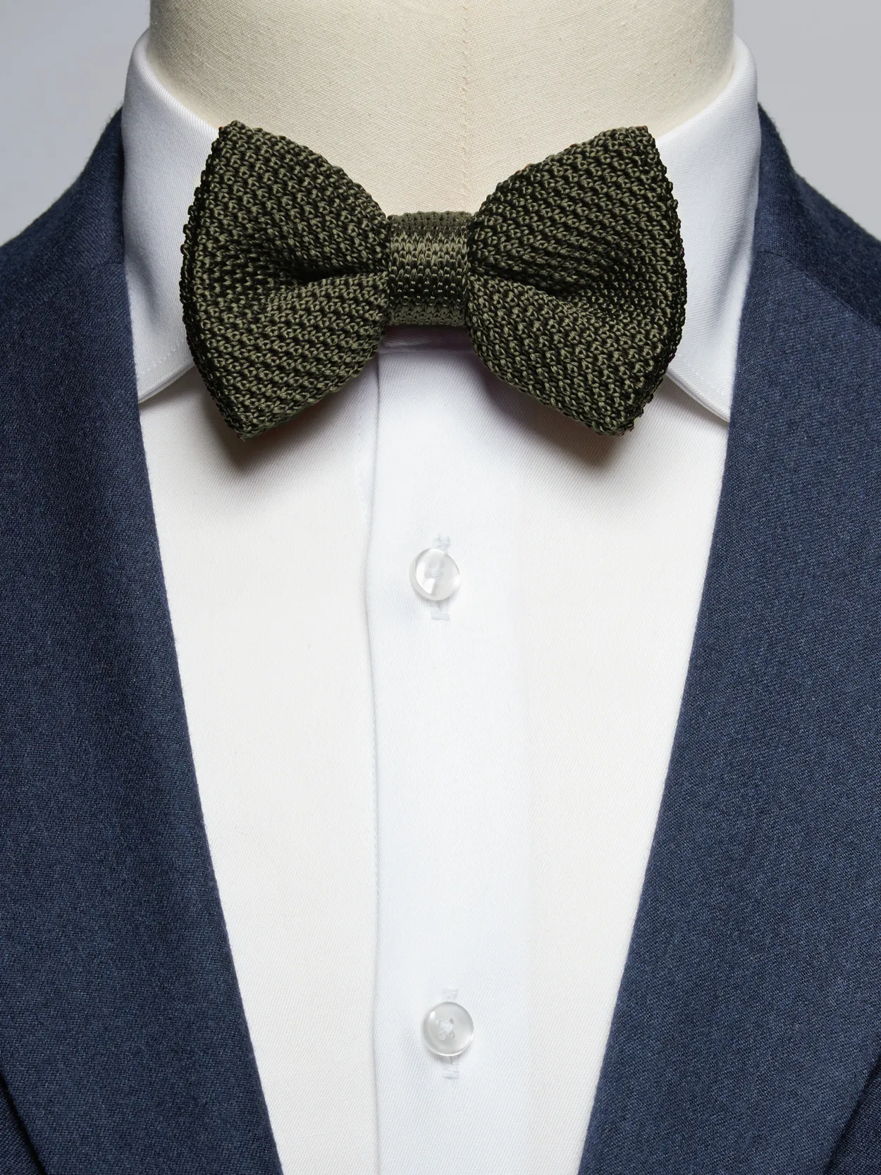 Army Green Silk Knit Bow Tie Army Green Silk Knit Bow Tie