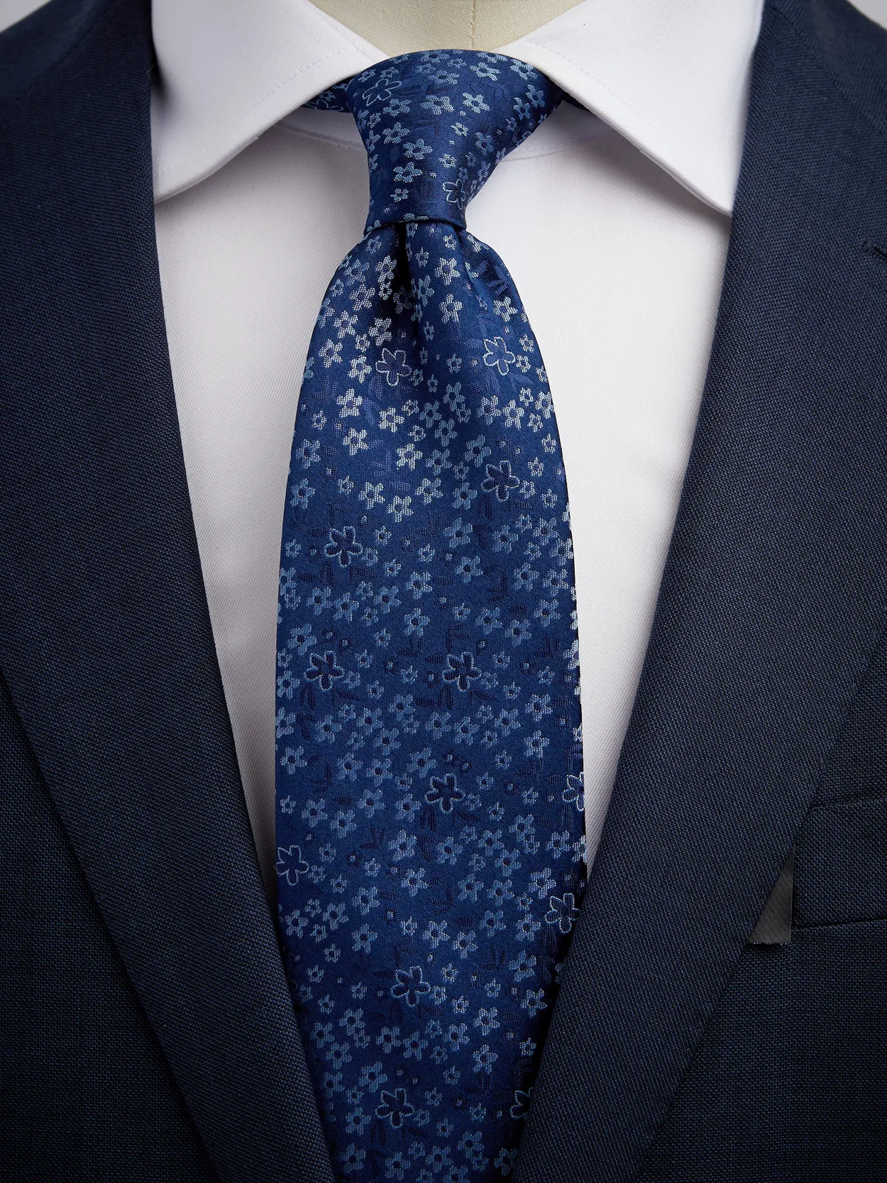 Blue & Light Blue Tie Floral