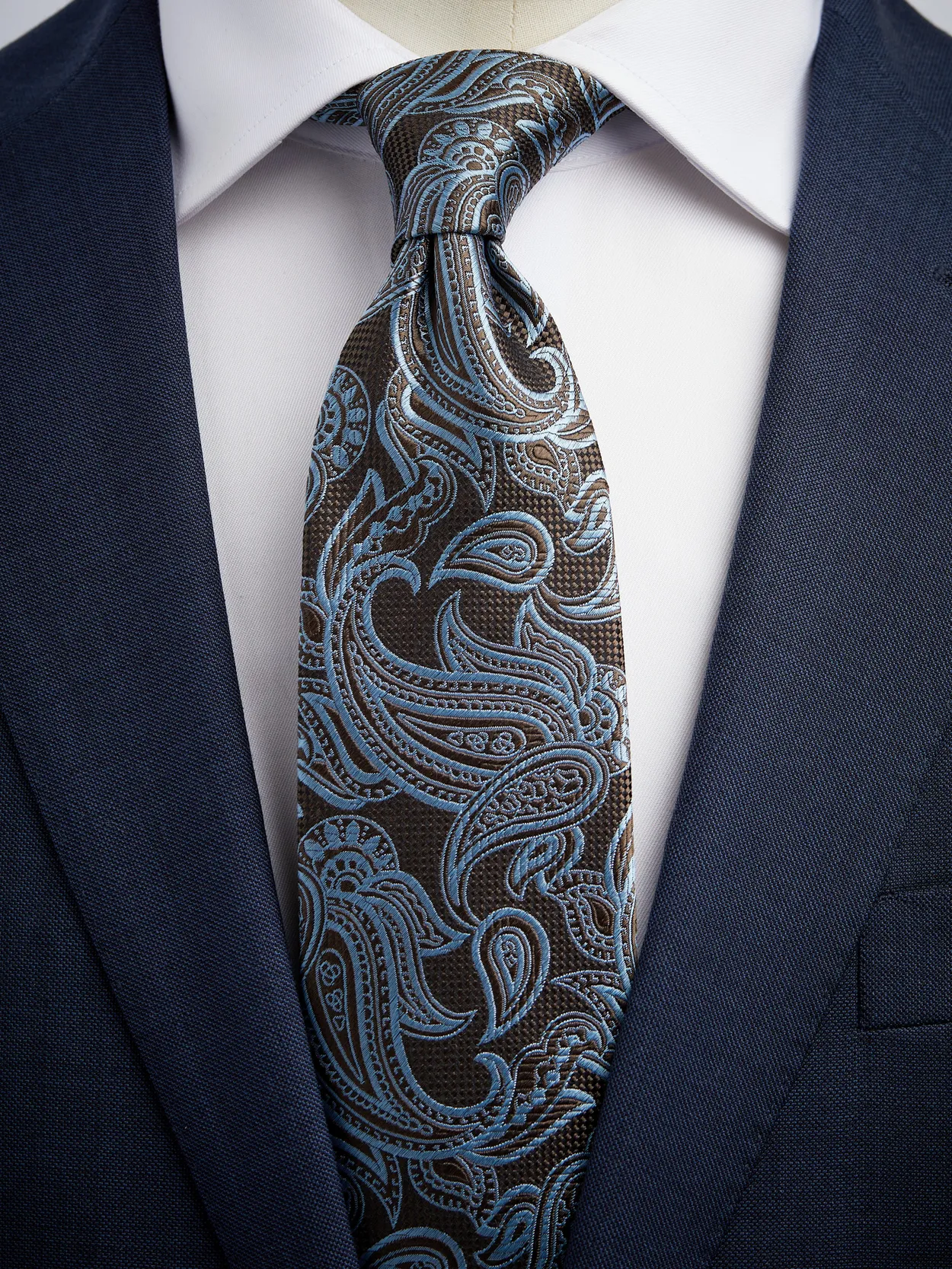 Brown & Blue Tie Paisley