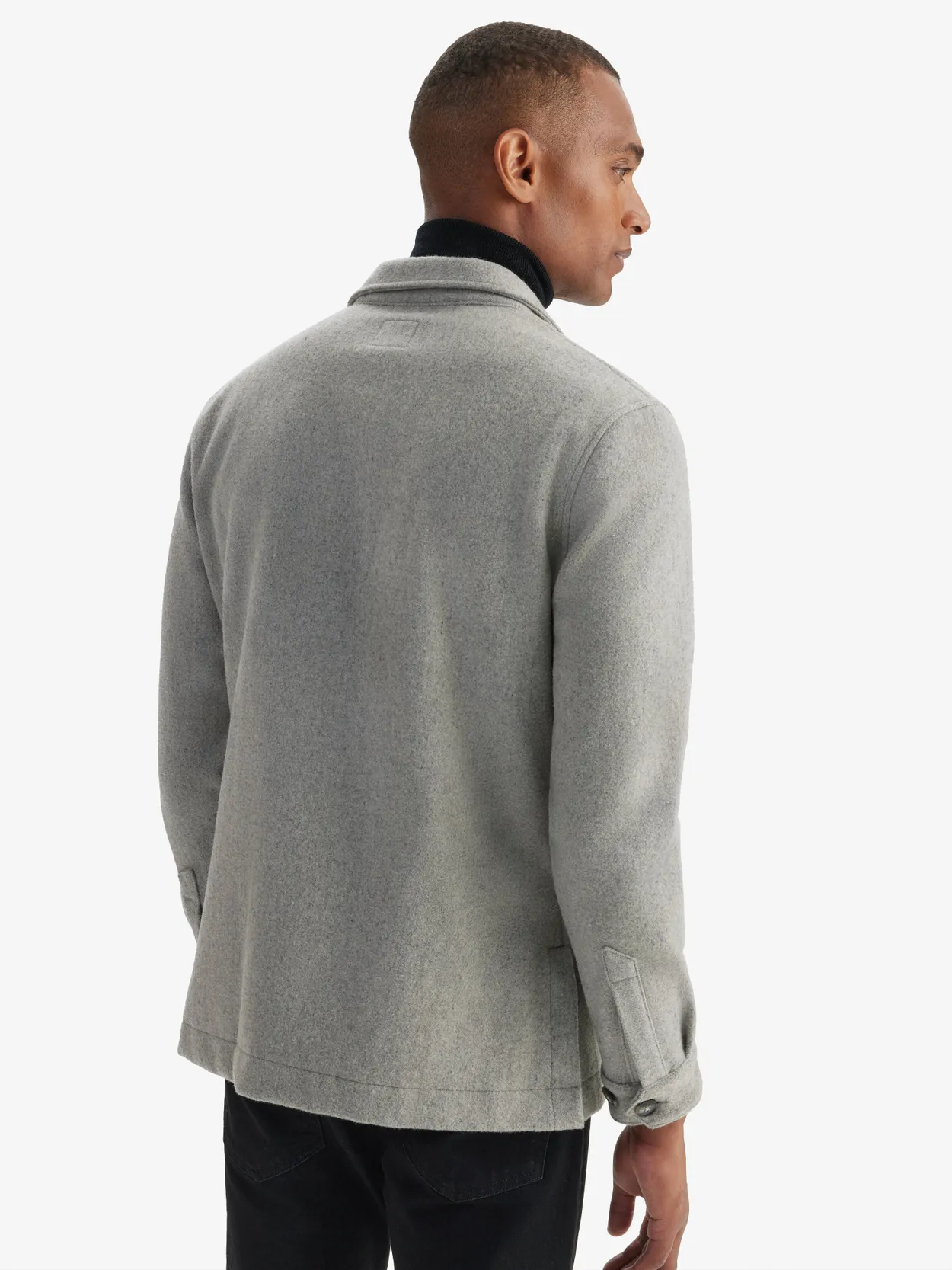 Grey Fleece Shirt Jacket