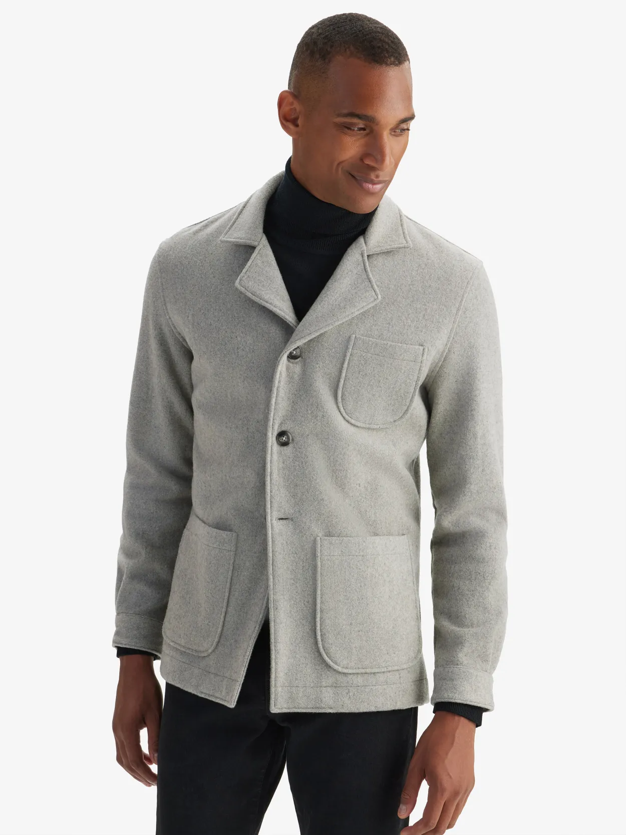 Mens shirt jacket on sale wool